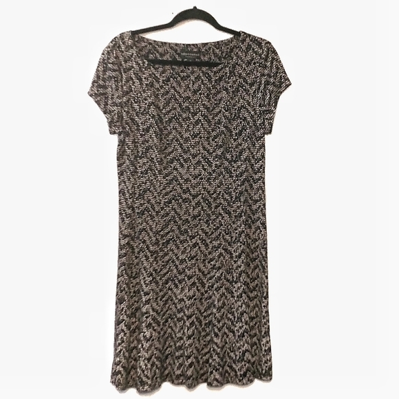 Connected Apparel Black and White Sheath Dress - Picture 1 of 6